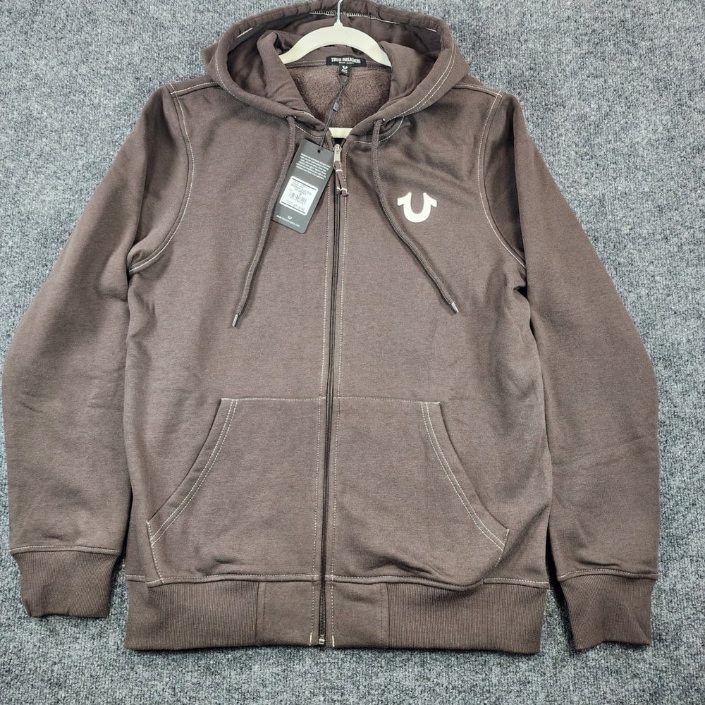 True Religion Buddha Logo Seal Zip Hoodie Men's Streetwear Grunge Y2K Size M NWT